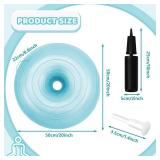 Lewtemi 6 Pcs Flexible Seating for Classroom Elementary 20 Inch Yoga Ball Chairs Large Inflatable Donut Exercise Ball Chair Stability Balance Trainer with Inflator for Kids Student(Morandi Color) - Re