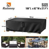 Ruimoy Patio Furniture Covers, Outdoor Furniture Cover Waterproof, General Purpose, Outside Table and Chair Covers, Heavy Duty 600D (108 Inch L x 82 Inch W x 27.9 Inch H) - Retail: $30