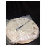 Blanc Fleur 15 inch Decorative Outdoor Thermometer for Garage, Patio, Backyard, Outdoor Wall, Fence Outdoor Thermometer Decorative Patio Thermometer Vintage Antique Aged White Ivory Easy to Read - Ret