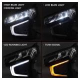 FIONE Full LED Headlights Assembly Compatible with Chevy Tahoe/Suburban 2021 2022 2023 WITH LED Running Light Factory Headlamps Left Driver Side LH - Retail: $270