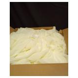 PartyVillage 2 Panels 5ftx30ft Ivory Ceiling Drapes for Wedding Parties â 30 FT Extra Long Thick Polyester Wrinkle-Free Drapery Tent Decor Decorations for Birthday Party Ceremony Stage Swag - Ret