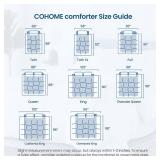 COHOME Quilted Queen Size Comforter - All-Season Down Alternative Duvet Insert - Luxury Hotel Winter Warm Light Grey Comforter with Anti-Clump Tech & 8 Tabs - Gift for Women & Men(88\"x88\") - Retail: