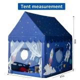 Kids Play Tent Playhouse Indoor Tent for Kids Boys Toddler, Large Castle Play House Bed Tents Spaceship Outer Space Rocket Blue, Kid Toys for Boy Girl Birthday, Christmas House Gift - Retail: $46