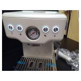 Neretva Espresso Machine, 15 Bar Espresso Coffee Machine with Visible Pressure Guage Professional Espresso Maker with Milk Frother & Stainless Steel for Home Barista Latte and Cappuccino Maker - White