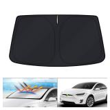 KUST Windshield Sun Shade for 2016-2024 2025 2026 Tesla Model X Tesla X Accessories Sunshade Window Sun Visor Protector Foldable Blocks UV Rays Keep Your Car Cooler - Retail: $20