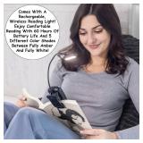 Homie Reading Pillow with Reading Light and Wrist Support, Has Arm Rests, and Back Support for Bed Rest, Lounging, Reading, Working on Laptop, Watching TV (Dark Gray) - Retail: $32