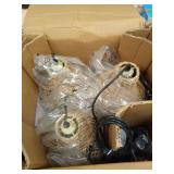 LISLIBE 3-Pack Rattan Pendant Light,Mini Water Plants Rattan Hanging Light 7.9\" Handmade Boho Wicker Chandeliers for Kitchen Island,Dining Room Bedroom Hallways - Retail: $169