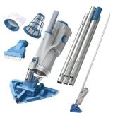 KOKIDO 2025 Cordless Pool Vacuum with 72â Pole, Standard & Fine Interchangeable Filters, Ideal for spot Cleaning, 2 Vac Heads, Spot Clean, for Small Above & Inground Pools, Spas Hot Tubs XV320 - 