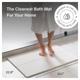Dorai Home Stone Bath Mat for Bathroom â Large, Quick-Drying, Non-Slip Surface, Customizable Design, 22.3\" L x 31.6\" W x 0.6\" H, Sandstone - Retail: $195