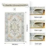 Similar to befbee Washable Area Rug 8x10, Area Rugs Stain Resistant Neutral Washable Rugs for Living Rooms Bedroom Vintage Non-Slip Thin Large Size Area Rugï¼Brownï¼ - Retail: $90