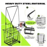 Salyoubrious  Portable Tennis Ball Collector with Wheel, 90 Tennis Balls Capacity, Pickleball Retriever Basket Carrier Gatherer Picker Hopper Container - Retail: $27