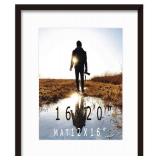 KAOIKO 16x20inch Picture Frame Solid Wood Display Pictures 12x16 with Mat or 16x20 Wall Without Mounting Photo Frame Blackï¼1pcsï¼ - Retail: $26