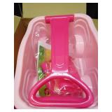 Duckura Kids Gardening Tools Set - 7pcs Wheelbarrow Set for Kids with Shovel, Rake, Leaf Rake, Summer Outdoor Yard Digging Weed Toys, Christmas Birthday Gifts for Boys Girls Age 2 3+ Years Old(Pink) -