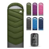 TANSTRIDER Sleeping Bags for Adults Warm Weather 50â,3lb Lightweight Sleeping Bag for Tall Kids Girls Boys with Compression Sack,Camping Essentials Gear, Hiking,Travel,Hotel,Outdoor & Indoor - Re