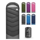 TANSTRIDER Sleeping Bags for Adults Warm Weather,3-4 Season 3lb Lightweight Sleeping Bag for Kids Girls Boys with Compression Sack,Camping Essentials Gear, Hiking,Travel,Backpacking,Outdoor & Indoor -