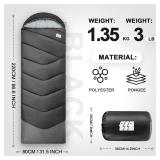 TANSTRIDER Sleeping Bags for Adults Warm Weather,3-4 Season 3lb Lightweight Sleeping Bag for Kids Girls Boys with Compression Sack,Camping Essentials Gear, Hiking,Travel,Backpacking,Outdoor & Indoor -