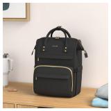 LOVEVOOK Laptop Backpack for Women,17 Inch Professional Womens Travel Backpack Purse Computer Laptop Bag Nurse Teacher Backpack,Waterproof College Work Bags Carry on Back Pack with USB Port,Black - Re