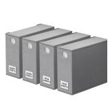 SpaceAid 4 Pack Bed Sheet Organizers and Storage, Foldable Organizer for Linen Closet, Sheets Set Folder Keeper with Window XL (Queen & King Size) Organizing Bedding Container, Gray 91ZDSN-SL01-G4 - R