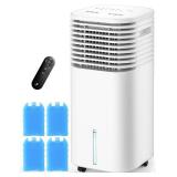 CENSTECH Windowless Air Conditioner, Swamp Cooler with 4 Modes & 3 Speeds, 15H Timer for Smart Auto-off, 2-Gal Tank for 20H Cooling, Remote, 120Â° Oscillating Portable Air Conditioners No Hose Neede