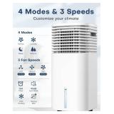 CENSTECH Windowless Air Conditioner, Swamp Cooler with 4 Modes & 3 Speeds, 15H Timer for Smart Auto-off, 2-Gal Tank for 20H Cooling, Remote, 120Â° Oscillating Portable Air Conditioners No Hose Neede