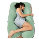 Meiz Cooling Pregnancy Pillows, U Shaped Full Body Maternity Pillow for Pregnant Support, Rayon Derived from Bamboo, Buttery Soft, Super Breathable for Hot Sleeper, Green - Retail: $40