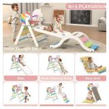 Pikler Triangle Set with Cushion, 9 in 1 Toddler Climbing Toys Indoor, Montessori FoldableClimbing Toys for Toddlers 1-3 Insideï¼Pikler Triangle Set Jungle Gyms Playground for Children - Retail: $