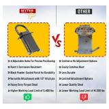 Mytee Products Heavy Duty Adjustable Trailer Stake Pocket 5/8 Inch D Ring w/ 1/2\" Hitch Pin, Load Limit 5400 lbs & 4 Holes for Adjustment | D-Ring Tie Downs Utility for Flatbed Trucks & Trailer â�