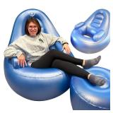 IP1CK4U Blue BBL Inflatable Chair with Ottoman for After Butt Surgery Recovery,Sitting,Sleeping,Pregnancy and Relaxation and BBL Pillow Results Lifting Cushions for BBL Lipo 360(Air Pump Not Included)