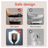 GEHONA Collapsible Foot Spa Bath with Heat,Foot Massager with Two Side Supports,Leakage Protector,Temperature Control,Bubbles,Red Light,Timer,Feet Spa Tub,Feet Soaker,Gifts (Black) - Retail: $48