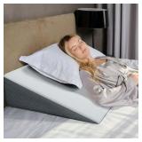 Kolbs Extra Wide Bed Wedge Pillow with Memory Foam Top for GERD and Acid Reflux  Stylish Jacquard Cover  (Extra Large 7.5 Height (31 x 33 x 7.5)  Multi-Color - Retail: $96