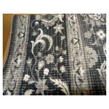 Zentavio 8x10 Washable Area Rugs, Vintage Non-Slip Floral Living Room Rug, Indoor Foldable Floor Thin Low Pile Carpet for Farmhouse Bedroom Dining Room Black - Retail: $62