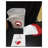 RentACoop 20lb BPA-Free Chicken Feeder with Large Ports - Includes Lid, Anti-Roost Cone, Ports, Rain Hoods - Suitable for Chickens - Corner Placement - Retail: $70