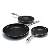 Granitestone 5pc Non Stick Frying Pans Set, 8,10,12 inch Ceramic Frying Pan Skillet Set, Non Toxic Frying pans Nonstick for Cooking, Induction Ready, PFAS & PFOA Free, Oven & Dishwasher Safe - Black -