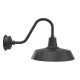 Cocoweb 18\" Vintage Gooseneck Barn Light with Rustic Arm in Matte Black - Retail: $384