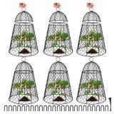 6 Pcs Garden Cloches for Plants, Metal Extra Large Chicken Wire Cloche Plant Covers, Garden Netting Plant Protectors from Animals to Keep Squirrel, Rabbit, Chicken and Bird Out 17\" H x 13\" D Black -