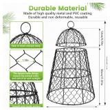 6 Pcs Garden Cloches for Plants, Metal Extra Large Chicken Wire Cloche Plant Covers, Garden Netting Plant Protectors from Animals to Keep Squirrel, Rabbit, Chicken and Bird Out 17\" H x 13\" D Black -