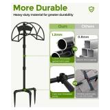 LANDÂ·VOI Hose Holder, Garden Hose Holder Freestanding, Metal Heavy Duty Water Hose Holder Holds 150 Feet Hose, Detachable Hose Storage Hanger for Outside with 3 Spikes, for Lawn Yard, Black GHH01B 