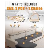 Cgeluy Sofa Cover Washable Sectional Couch Covers Sofa Slipcovers for 3 Cushion Couch Pet Friendly L Shaped Couch Protector for Dogs - Retail: $49