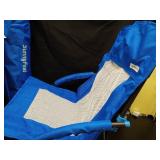 SUNNYFEEL Folding Beach Chair, High Back Beach Chairs for Adults, Lightweight Portable Camp Chair 300lbs Heavy Duty with Carry Bag, Mesh Back, Cup Holder for Outdoor Travel Picnic Concert, Blue - Reta