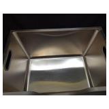 40L XXL Stainless Steel Litter Box with High Sides,No Sharp Edges for Big Cats Maine Coon,One-Piece Deep Stainless Steel Litter Boxes with Tall Sides,Anti-Leakage,Non-Sticky,Easy Clean(Front Entry) - 