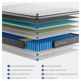 Mubulily Queen Mattress,10 Inch Hybrid Mattress in a Box with Gel Memory Foam Mattress,Individually Wrapped Pocket Coils Innerspring Mattress,Pressure Relief,Back Pain Relief,CertiPUR-US. - Retail: $1