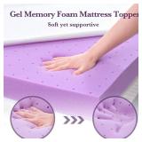 SINWEEK 2 Inch Gel Memory Foam Mattress Topper with Cooling Cover Ventilated Soft Mattress Pad, Bed Topper, CertiPUR-US Certified, Twin Size - Retail: $55