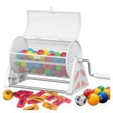 ArtiSpin Raffle Drum, 12 * 7-Inch Raffle Ticket Spinner Drum with Detachable Tripod Base, Durable Portable Ticket/Ball Spinning Drum for Games, Events, and Parties (White) - Retail: $34