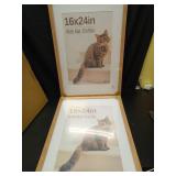 VCK 16x24 Poster Frame 2 Pack - Natural Oak, High-End Wood Picture Frames with Polished Plexiglass, Display 12x18 Photo with Mat or 16x24 without Mat, Art Gallery-Quality, Wall Hanging, Natural Oak - 