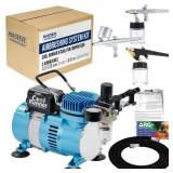 Master Airbrush Cool Runner II Dual Fan Airbrushing System Kit - Air Brush Kit with Air Compressor & 3 Airbrushes, 0.3 mm Gravity & 0.35, 0.8 mm Siphon Feed, Holder & Learning Guide Manual - Retail: $