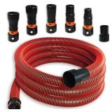 16FT Shop Vac Hose, Dust Collection Hose Kit for Home&Shop Vacuums System with 6 Adapters for Woodworking Power Tool & Sander, Compatible with festool/dewalt/bosch/ryobi/makita, etc Most Multi-Brands 