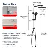SonTiy Rain Shower System with 9Inch Rainfall Showerhead and Handheld with Height Adjustable Holder, High Pressure Stainless Steel Shower Rail Kit, 72Inch Long Shower Hose, 2.5Gpm, Black - Retail: $17