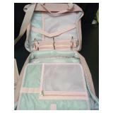 Upgraded 3 Rings Zipper Binder Organizer 3 Inch Zippered Binders with Strap Large Zip Up Portfolio Folder Bag with 9 Pockets Laptop Compartment for Office Travel, Pink - Retail: $46