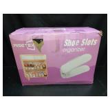 RISETEX Shoe Slots Organizer 36 Pack, Adjustable Double Layer Stack Shoe Rack, Shoe Stackers for a Pair of Shoes,50% Space-Saving Storage Shoe Rack Holder for Closet Organization,Black - Retail: $40