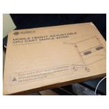 Besiost Computer Tower Stand with Power Strips, 4 Levels Manual Height Adjustable PC Tower Stand for Under Desk, Mobile Rolling CPU Holder, Computer Cart with Wheels, 24\", Carbon Fiber White - Retail